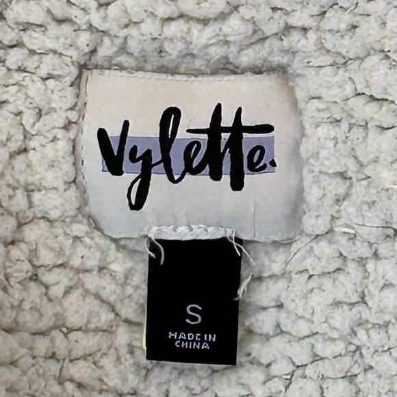 Sherpa Lined Denim Moto Jacket by Vylette Small - Picture 7 of 8